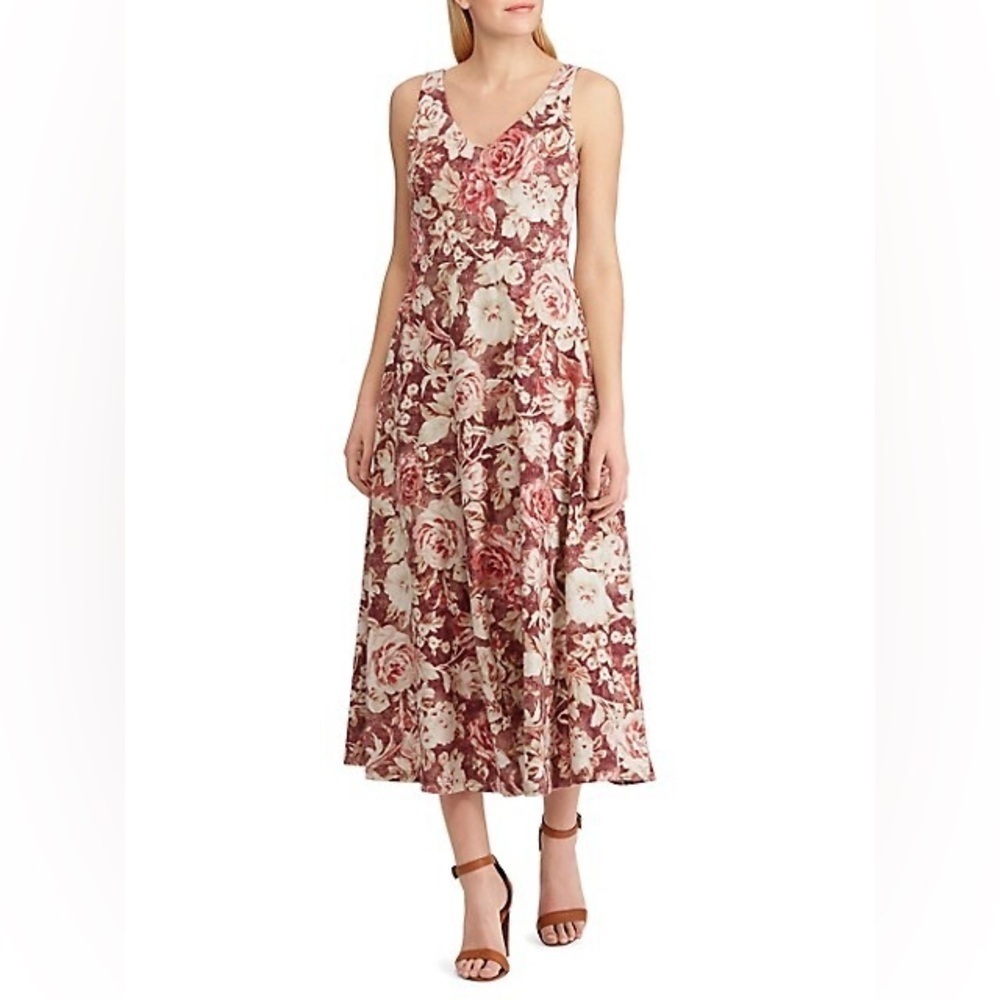 CHAPS Floral Midi Dress Size Medium